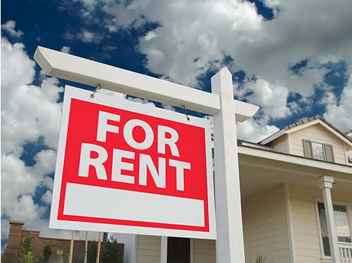 Image of a for rent sign in front of a property